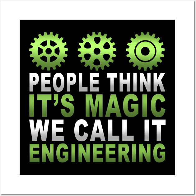 Funny People Think It's Magic We Call It Engineering Wall Art by TheLostLatticework